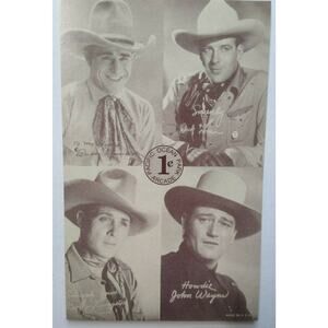 Pacific Ocean Park Arcade Postcard John Wayne Bob Livingston Dick Foran Cowboys